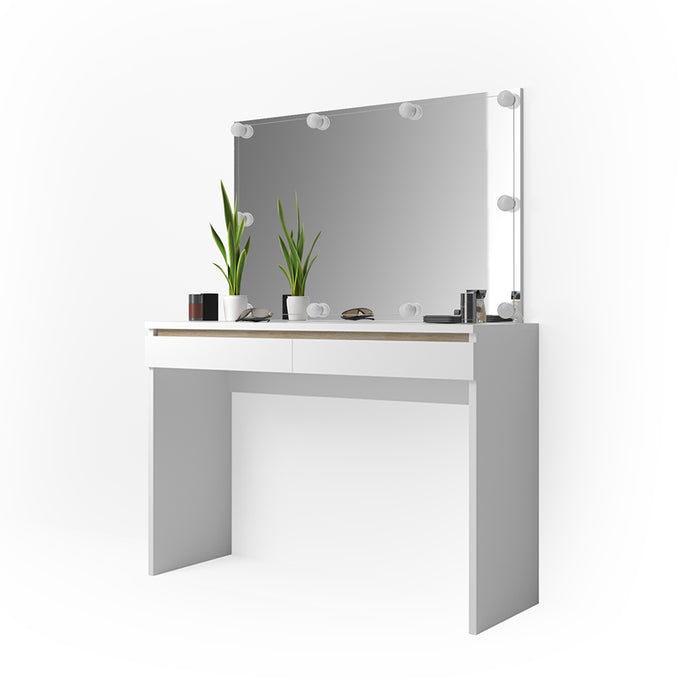 Vicco Tavolo da toeletta Bianco 120 cm con illuminazione a LED