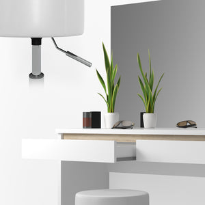 Vicco Tavolo da toeletta Bianco 120 cm con sgabello