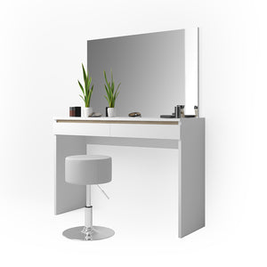 Vicco Tavolo da toeletta Bianco 120 cm con sgabello