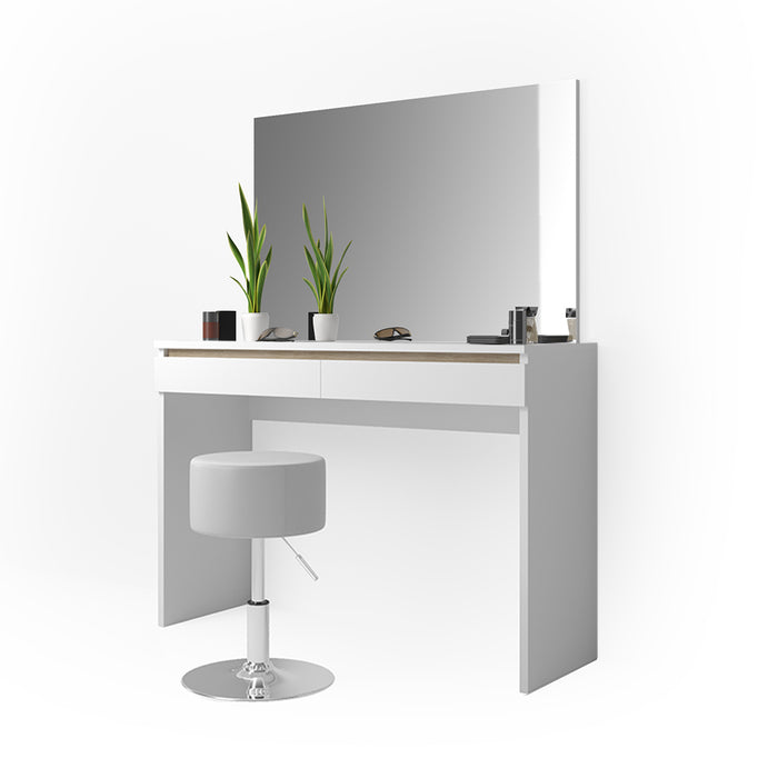 Vicco Tavolo da toeletta Bianco 120 cm con sgabello