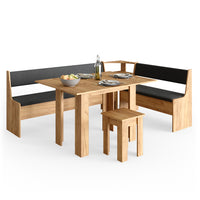 Vicco Gruppo panca ad angolo Quercia dorata 210 x 41.5 cm con tavolo