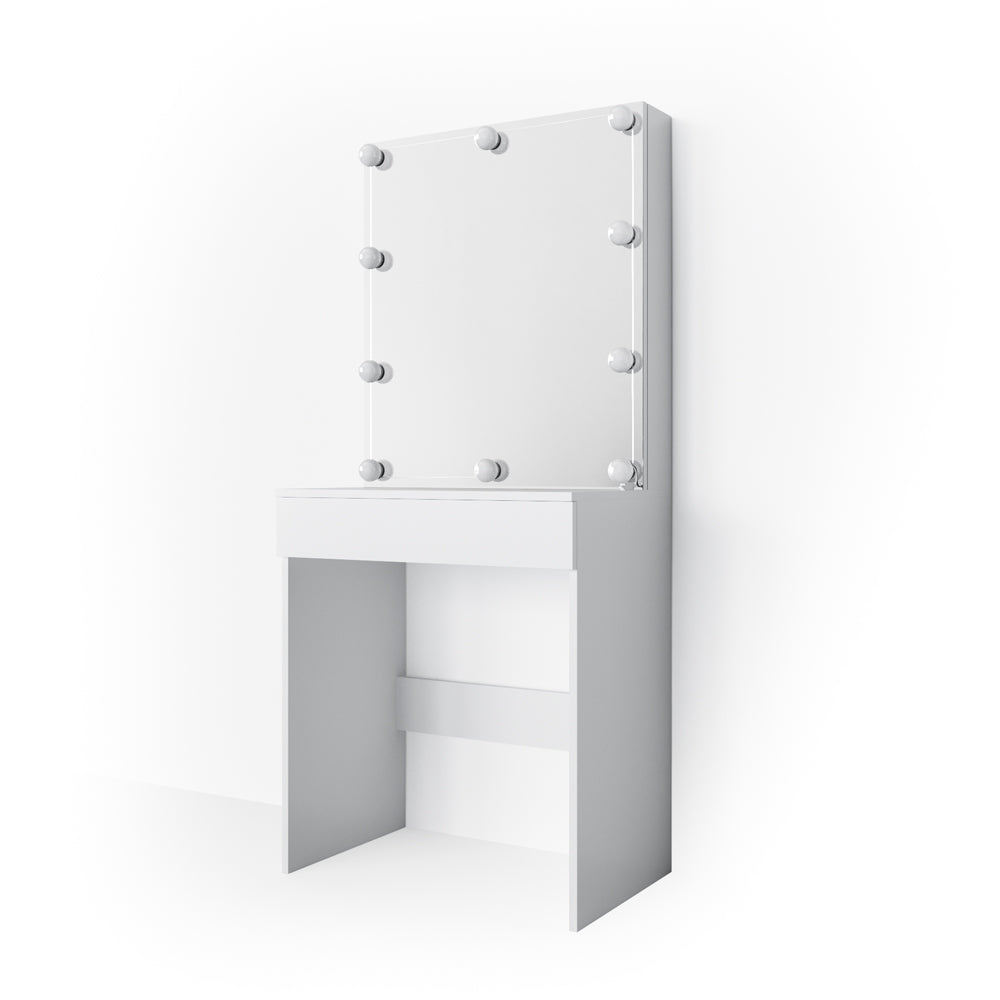 Vicco Tavolo da toeletta Bianco 68 cm con illuminazione a LED