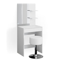 Vicco Tavolo da toeletta Bianco 60 cm con sgabello