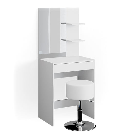 Vicco Tavolo da toeletta Bianco 60 cm con sgabello