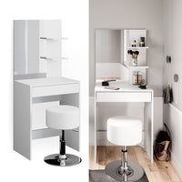 Vicco Tavolo da toeletta Bianco 60 cm con sgabello