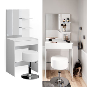 Vicco Tavolo da toeletta Bianco 60 cm con sgabello