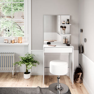 Vicco Tavolo da toeletta Bianco 60 cm con sgabello