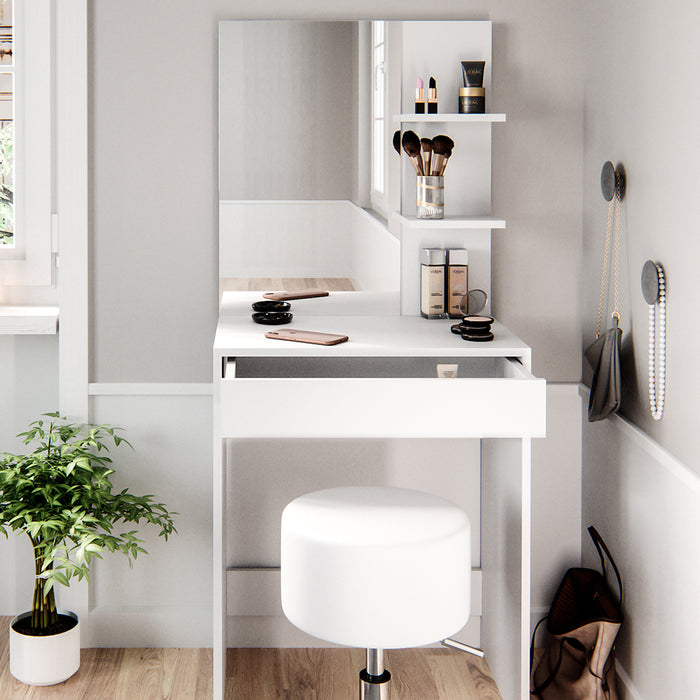 Vicco Tavolo da toeletta Bianco 60 cm con sgabello