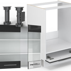 Vicco Cucina angolare completa Antracite lucido/bianco 227 x 287 cm , PL Rovere