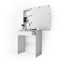 Vicco Tavolo da toeletta Bianco 68 cm con illuminazione a LED