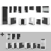 Vicco Cucina angolare completa Antracite lucido/bianco 227 x 287 cm , PL Marmo