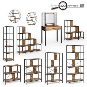 Vicco Tavolo da toeletta Legno antico 80 cm con sedia