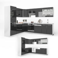 Vicco Cucina angolare completa Antracite lucido/bianco 227 x 287 cm , PL Antracite