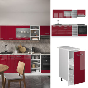 Vicco Cucina componibile Rosso lucido/bianco 240 cm , PL Antracite