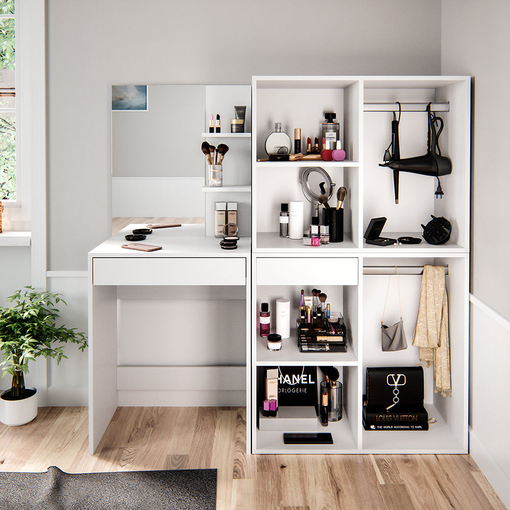 Vicco Tavolo da toeletta Bianco 60 cm con armadi