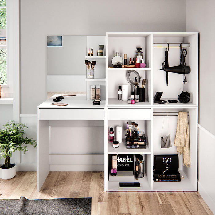 Vicco Tavolo da toeletta Bianco 60 cm con armadi