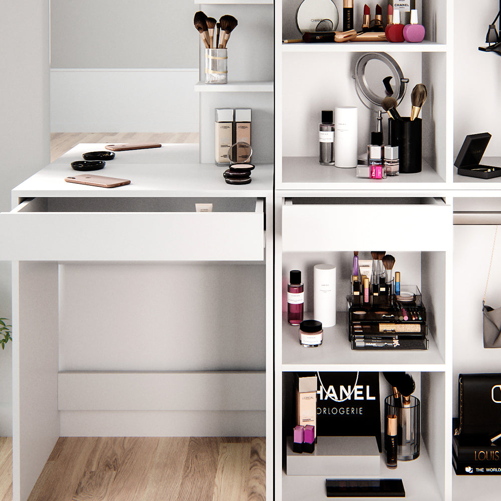 Vicco Tavolo da toeletta Bianco 60 cm con armadi