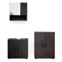 Vicco Set mobili bagno Antracite lucido 3 pezzi, con base 60 cm