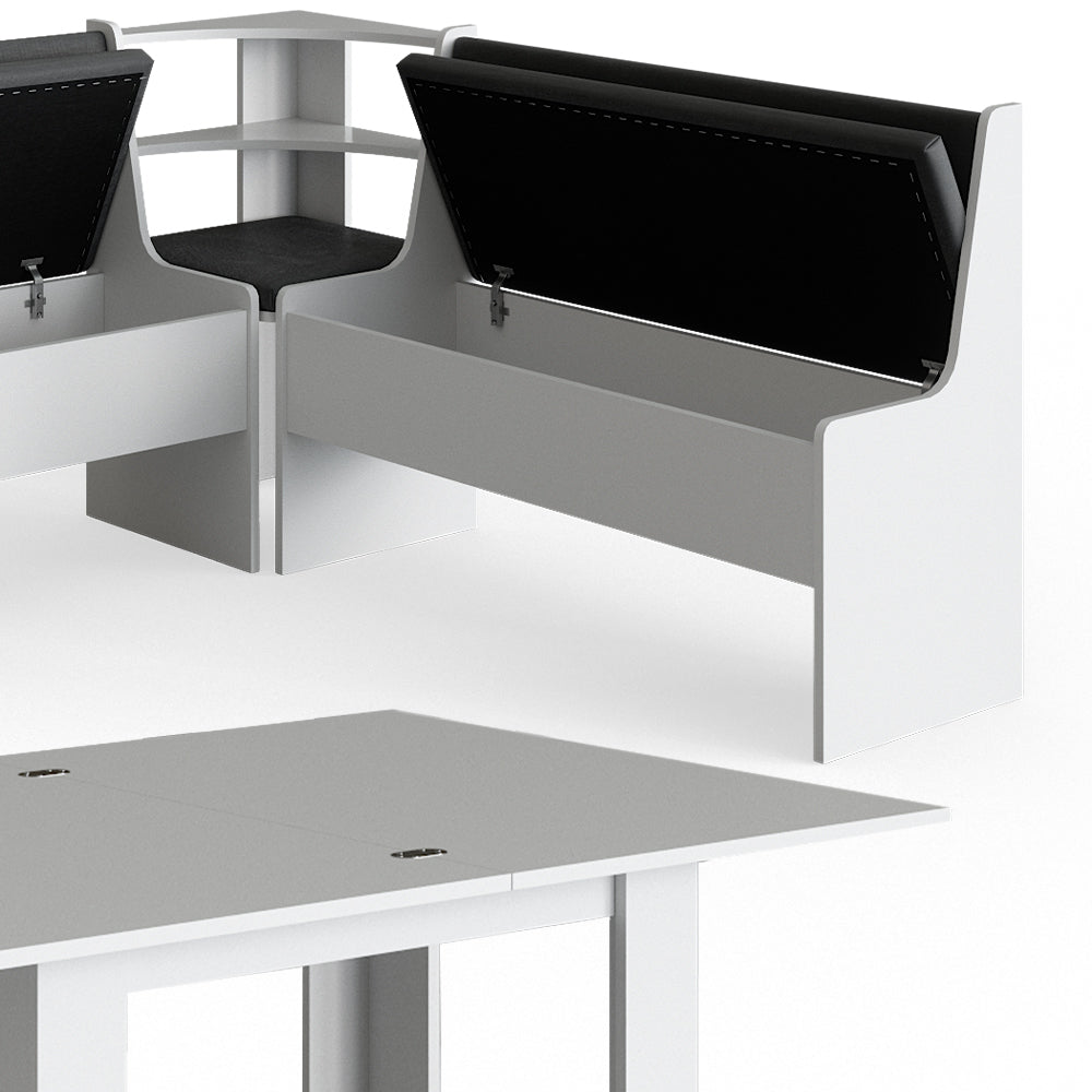 Vicco Gruppo panca ad angolo Bianco 180 x 41.5 cm con tavolo