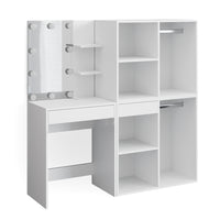 Vicco Tavolo da toeletta Bianco 60 cm con illuminazione LED e armadi