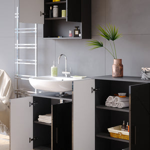 Vicco Set mobili bagno Antracite lucido 3 pezzi, con base 60 cm