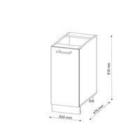 Vicco Armadio cucina dispensa alto Quercia dorata 30 cm , PL Antracite