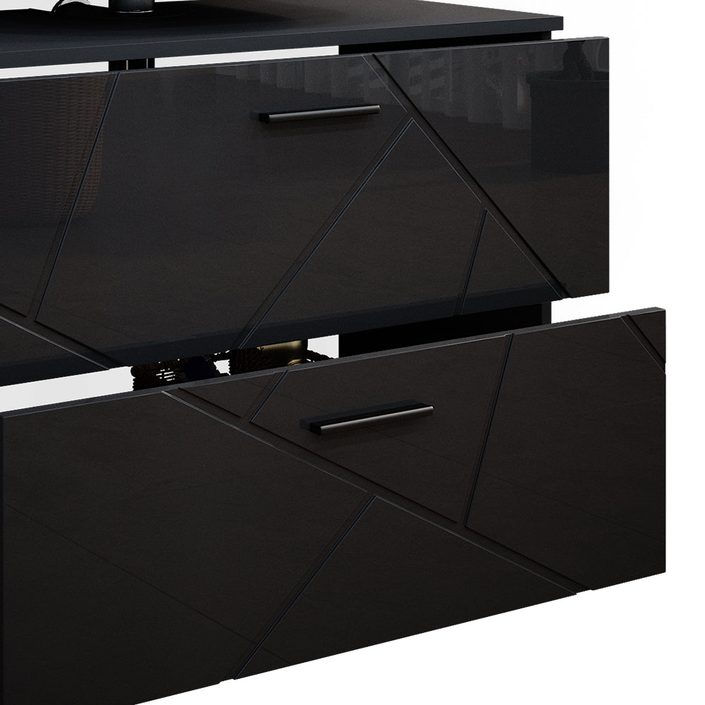 Vicco Set mobili bagno Antracite lucido 3 parti, con mobile base 80 cm