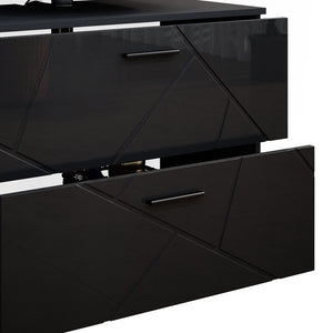 Vicco Set mobili bagno Antracite lucido 3 parti, con mobile base 80 cm