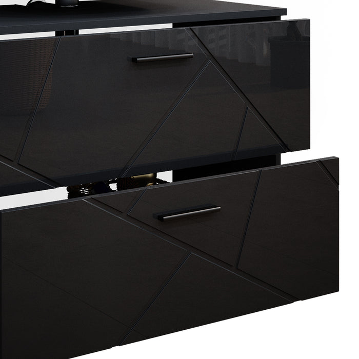 Vicco Set mobili bagno Antracite lucido 3 parti, con mobile base 80 cm