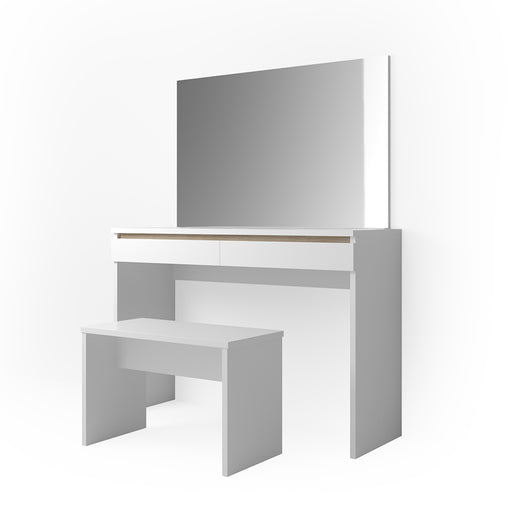 Vicco Tavolo da toeletta Bianco 120 cm con panca
