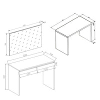 Vicco Tavolo da toeletta Bianco 120 cm con panca
