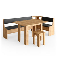 Vicco Gruppo panca ad angolo Quercia dorata 210 x 41.5 cm con tavolo