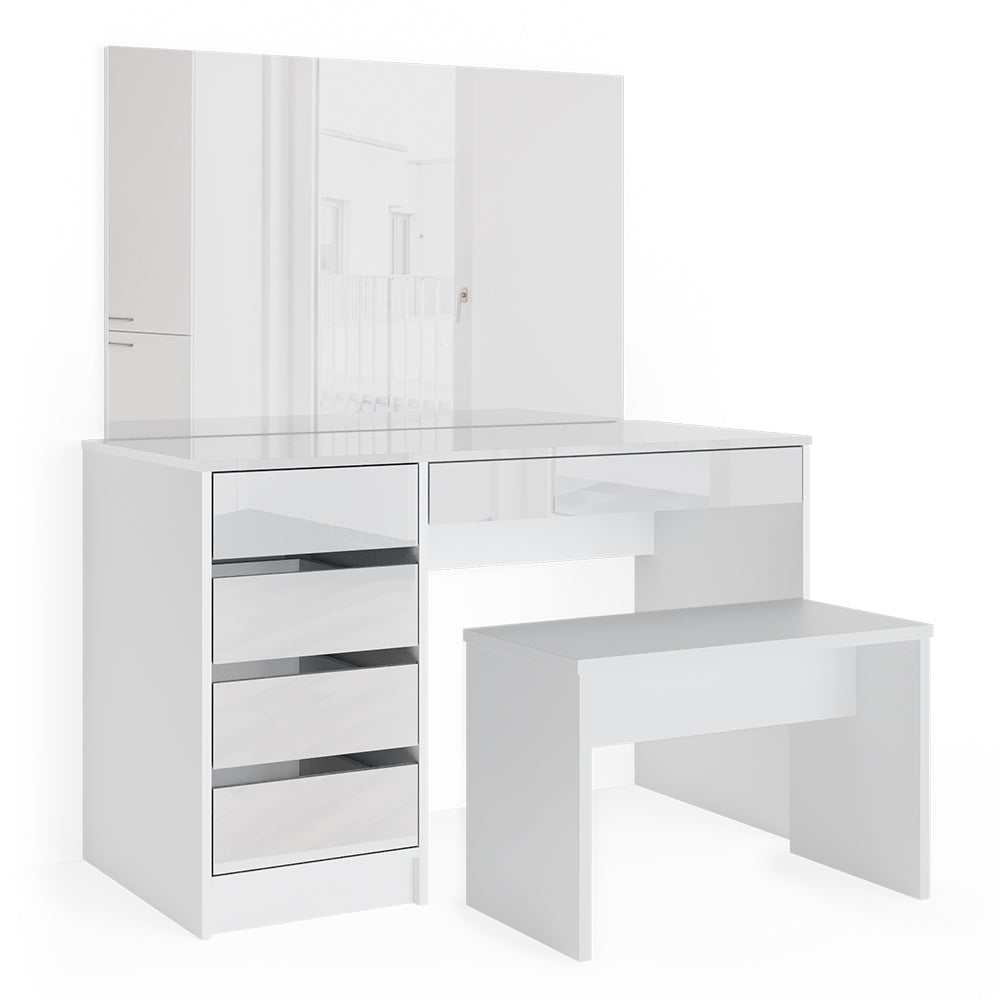 Vicco Tavolo da toeletta Bianco 55 cm con panca