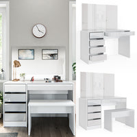 Vicco Tavolo da toeletta Bianco 55 cm con panca