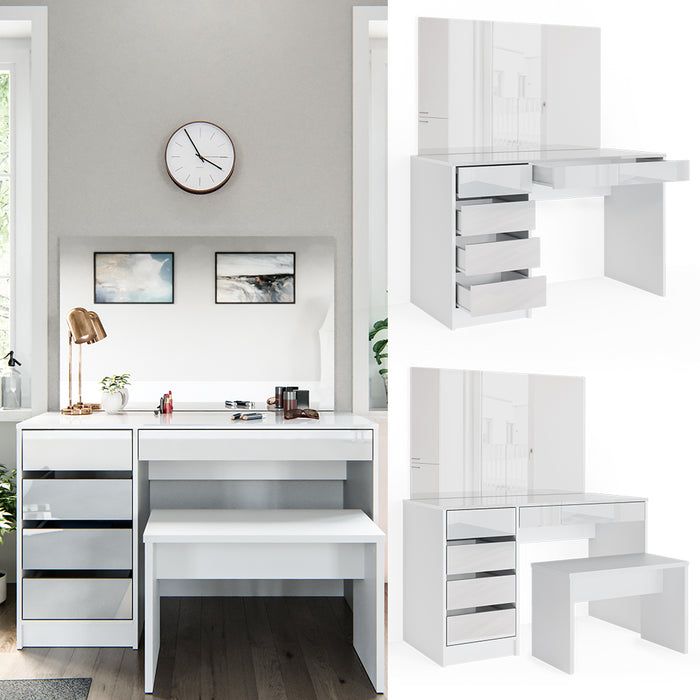 Vicco Tavolo da toeletta Bianco 55 cm con panca