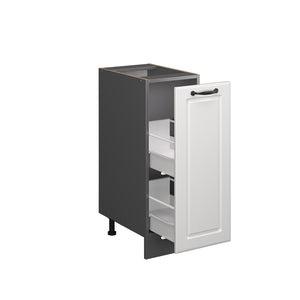 Vicco Armadio cucina dispensa alto Bianco casa di campagna 30 cm , PL Rovere