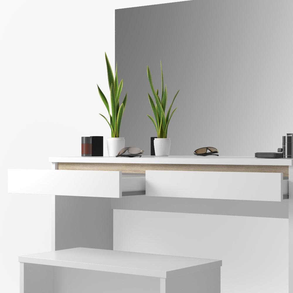 Vicco Tavolo da toeletta Bianco 120 cm con panca