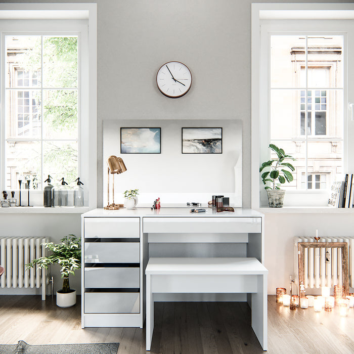 Vicco Tavolo da toeletta Bianco 55 cm con panca