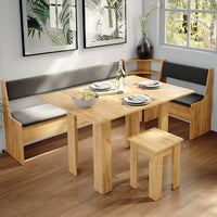 Vicco Gruppo panca ad angolo Quercia dorata 210 x 41.5 cm con tavolo