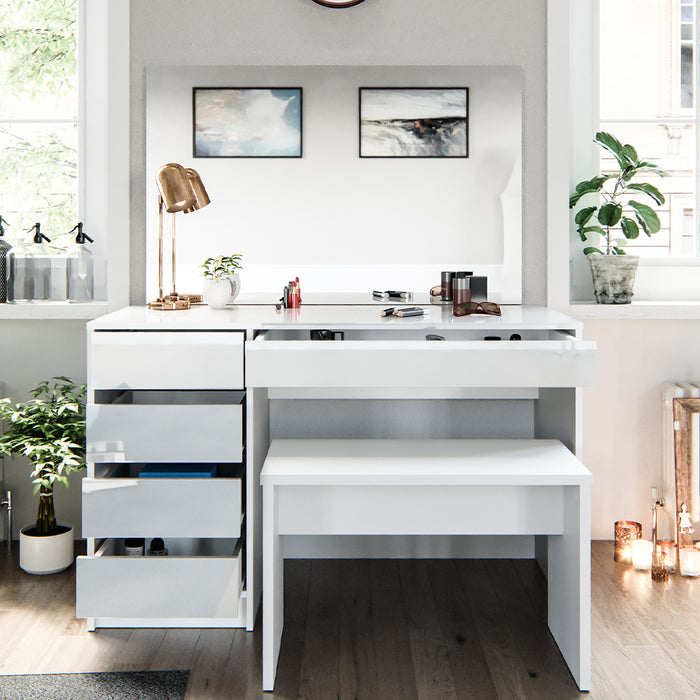 Vicco Tavolo da toeletta Bianco 55 cm con panca