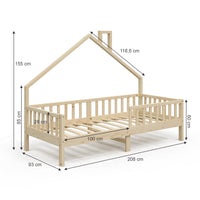 Vitalispa Letto da casa Legno naturale 90x200 cm