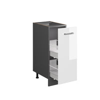 Vicco Armadio cucina dispensa alto Bianco lucido 30 cm , PL Antracite