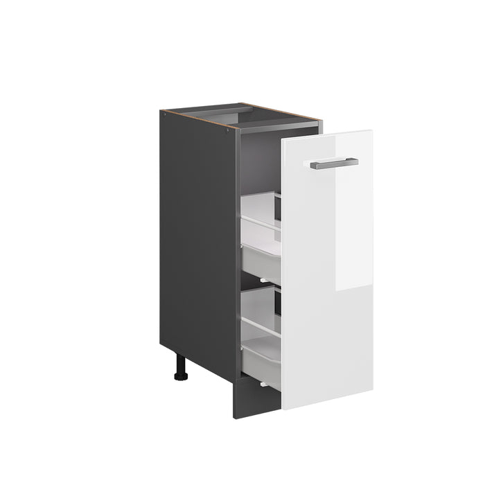 Vicco Armadio cucina dispensa alto Bianco lucido 30 cm PL Marmo