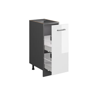 Vicco Armadio cucina dispensa alto Bianco lucido 30 cm , PL Rovere