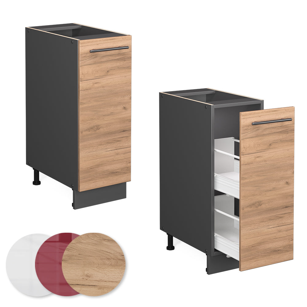 Vicco Armadio cucina dispensa alto Quercia dorata 30 cm , PL Antracite