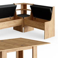 Vicco Gruppo panca ad angolo Quercia dorata 210 x 41.5 cm con tavolo