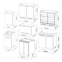 Vicco Cucina componibile Bianco 240 cm senza piano di lavoro