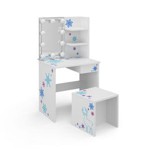 Vicco Tavolino da toilette per bambini Bianco 54.8 cm con illuminazione a LED