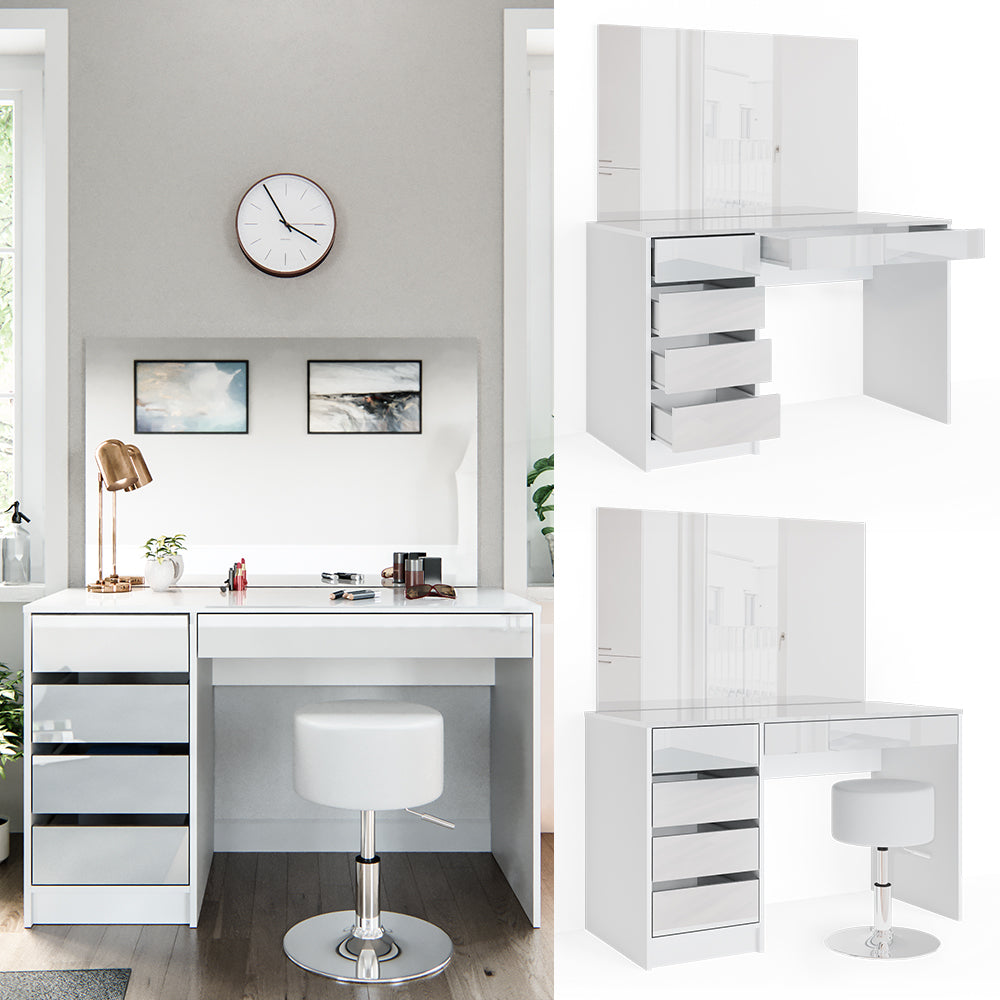 Vicco Tavolo da toeletta Bianco 55 cm con sgabello