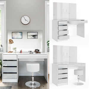 Vicco Tavolo da toeletta Bianco 55 cm con sgabello